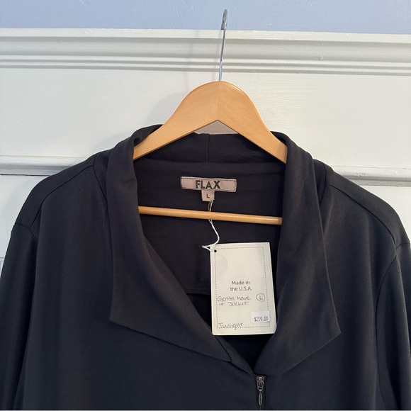 NWT FLAX, Gotta Have it Jacket, in Twilight (Navy), size large - Picture 3 of 6
